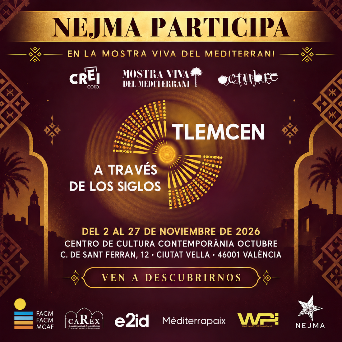 Affiche de la participation de NEJMA à Mostra Viva del Mediterrani à Valence