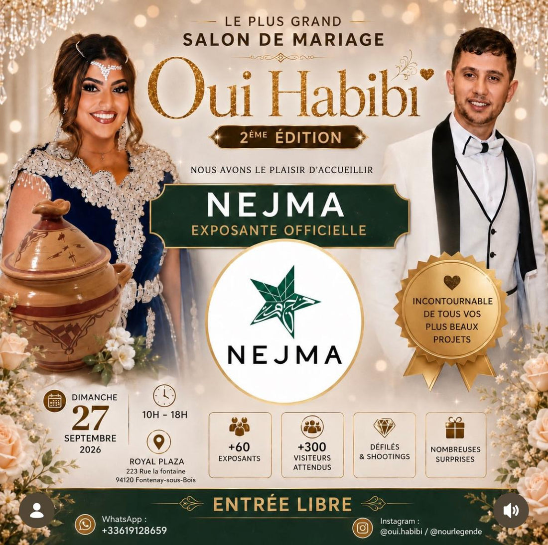 NEJMA, exposante officielle au salon du mariage Oui Habibi