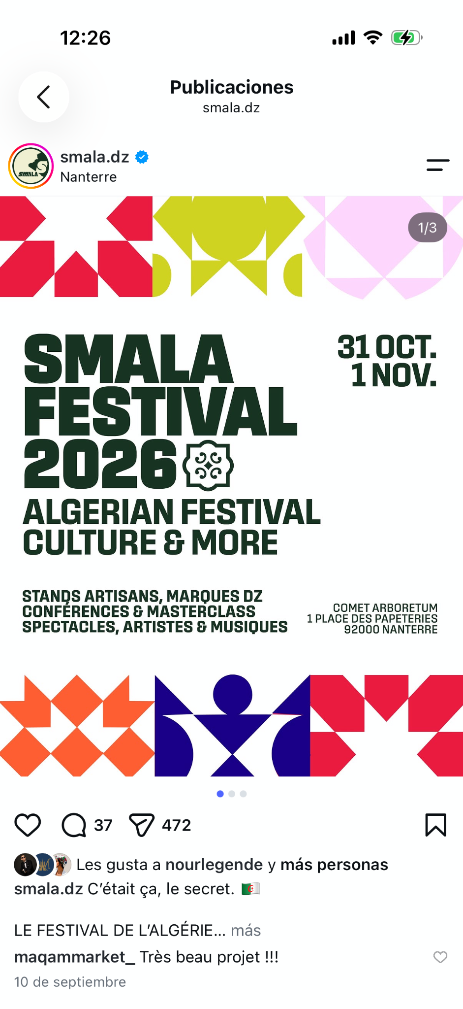 Affiche du Smala Festival 2026, les 31 octobre et 1er novembre à Nanterre