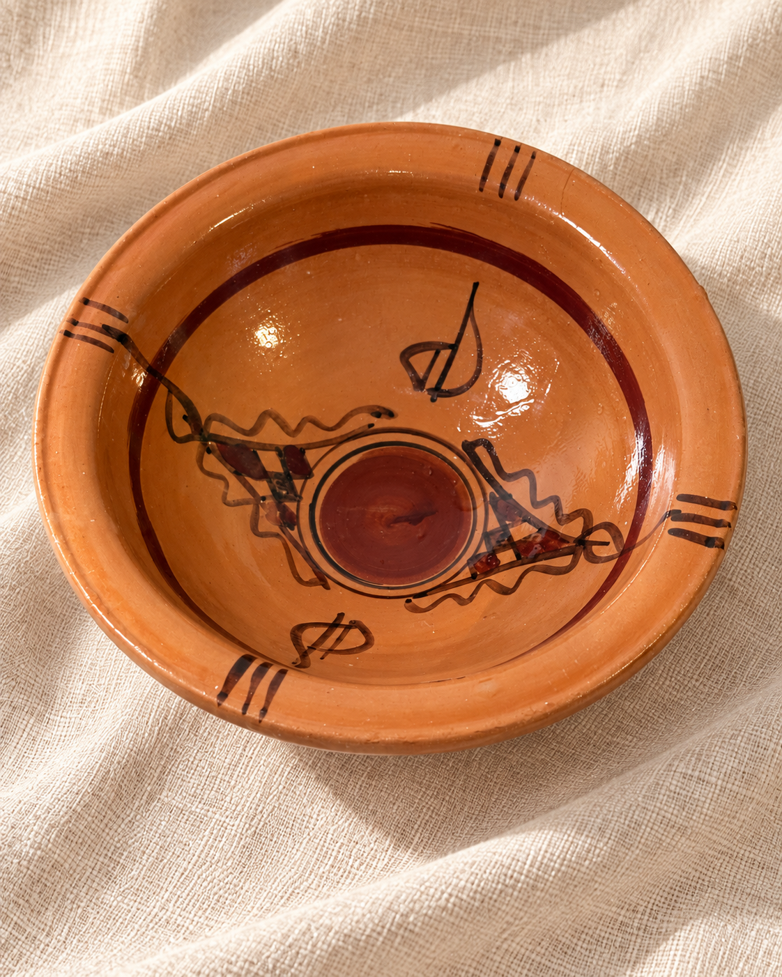 Bol artisanal kabyle en terre cuite Collection Taqbaylit
