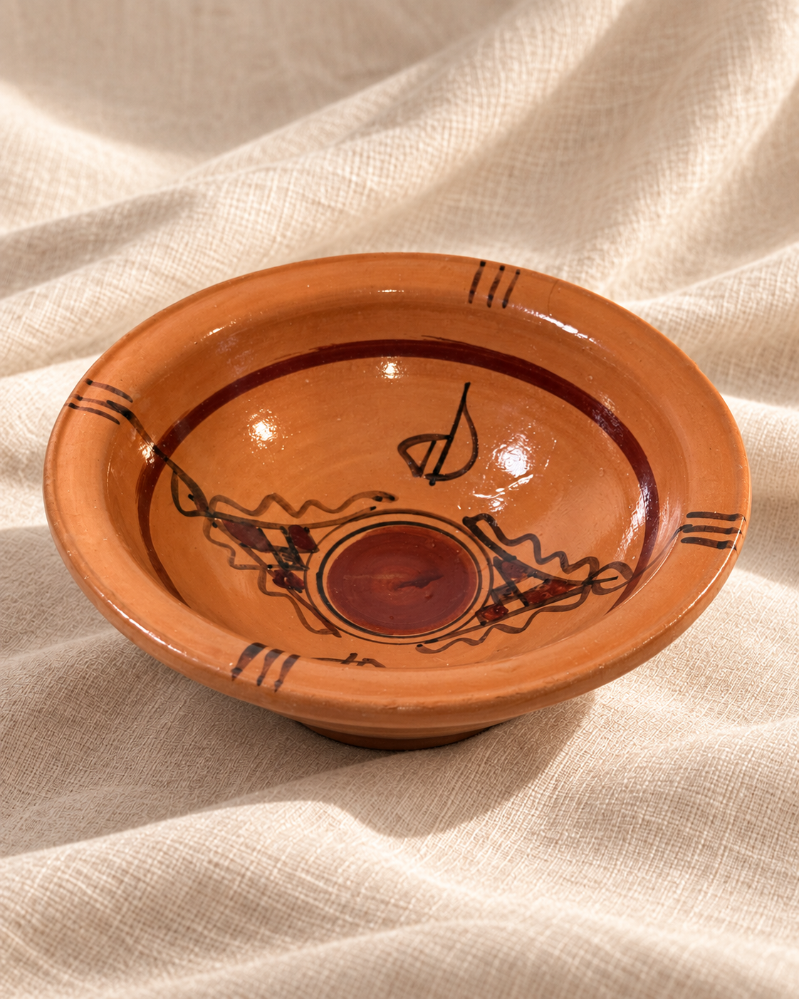 Bol artisanal kabyle en terre cuite Collection Taqbaylit