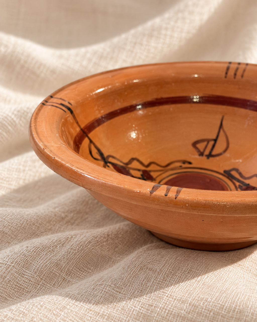 Bol artisanal kabyle en terre cuite Collection Taqbaylit