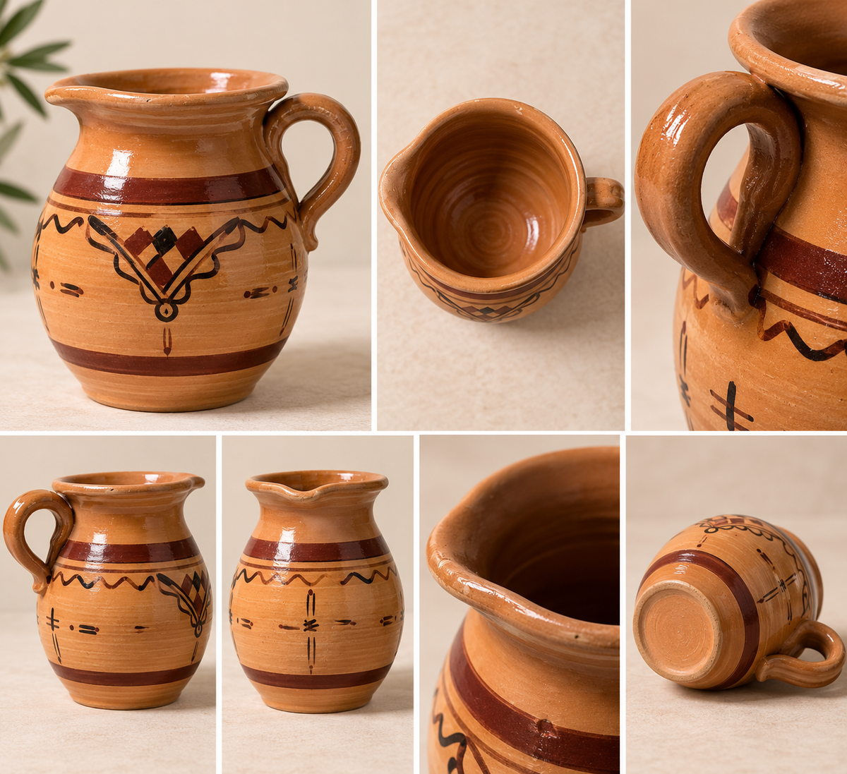 Cruche artisanale kabyle en terre cuite Collection Taqbaylit NEJMA