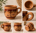 Gobelet artisanal kabyle en terre cuite Collection Taqbaylit NEJMA
