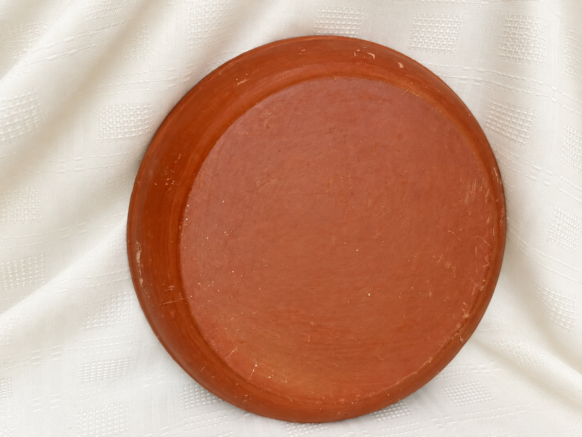 Tajine à pain et crêpière lisse en terre cuite NEJMA – vue 1