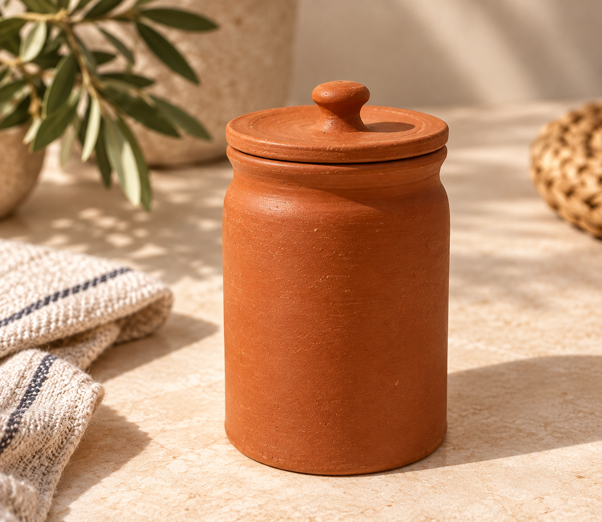Pot à épices en terre cuite Terre NEJMA, vue produit artisanale