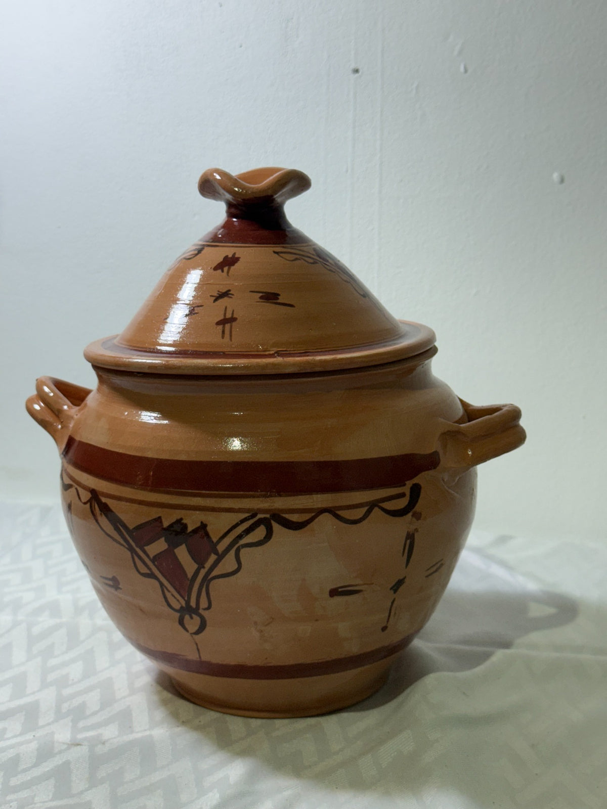 Soupière artisanale kabyle Taqbaylit avec anses latérales